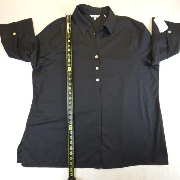 Foxcroft Wrinkle Free Button Up Shirt Womens 20 3/4 Sleeve Office Mature Staple - Picture 9 of 9